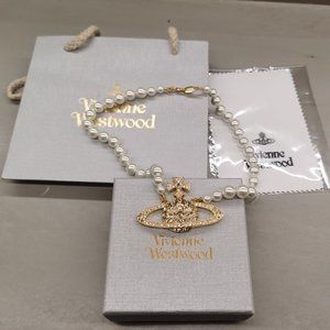 Vivienne Westwood LARGE Bas Relief Pearl Necklace New